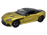 Macheta Aston Martin DBS 1:32 auriu replica metal lumini si sunete, usi capota si portbagaj deschise