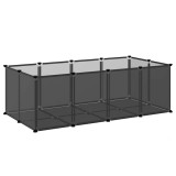Cumpara ieftin Cusca pentru animale mici, negru, 144x74x46,5 cm, PP si otel