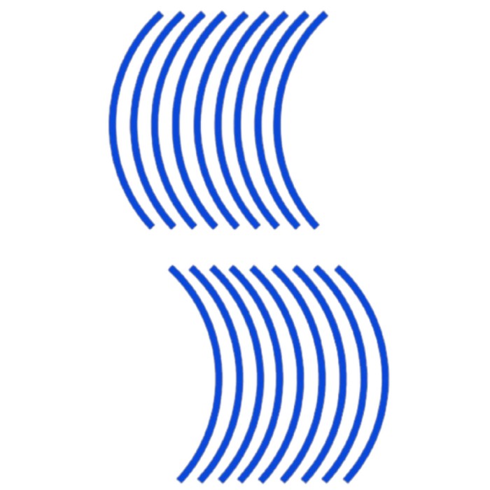 Set 16 Stickere jante reflectorizante, Benzi autocolante ornamentale pentru roti Masini, Motociclete, Biciclete, 17-18 inch, Albastru