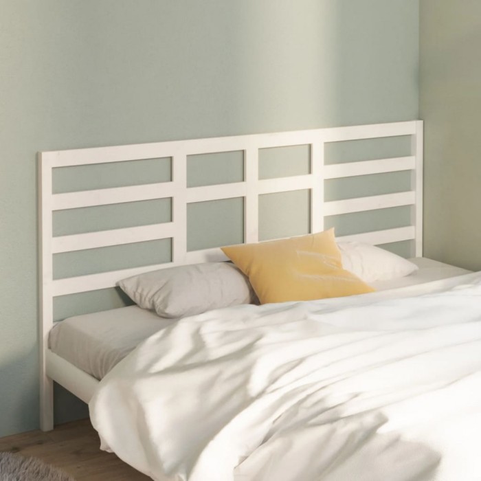 vidaXL Tăblie de pat, alb, 206x4x104 cm, lemn masiv de pin 818161