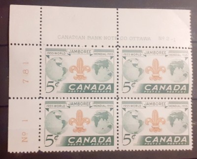 Canada 1955 , scutism,cercetasi, Reuniune mondială Niagara - Ontario, 1v. Mnh foto