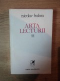 ARTA LECTURII de NICOLAE BALOTA , 1978