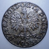 A.220 POLONIA WWII OCUPATIE GERMANA 50 GROSZY 1938 FIER NICHELAT