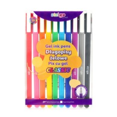 Pix cu gel Strigo Classic, grosime scriere 0.8mm, 10 culori set