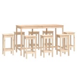 Cumpara ieftin Set mobilier de bar, 9 piese, lemn masiv de pin
