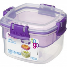 Cutie alimente din plastic 2 comp. suprapuse Sistema Snack To Go 400 ml