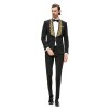 Sacou barbati ceremonie negru cu broderie aurie S007C