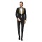 Sacou barbati ceremonie negru cu broderie aurie S007C