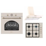 Pachet Cuptor Electric Dolce Vita Fedv60Bg + Plita Gaz Dolce Vita Pdv60Bg + Hota Onda Beige Retro, Studio Casa