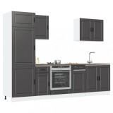 vidaXL Set dulap de bucătărie 7 piese &bdquo;Kalmar&rdquo; lemn negru prelucrat