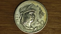 Mexic - moneda de colectie argint - 50 centavos 1950 AU/UNC - Cuauhtemoc - superba!