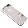 Husa iPhone 7 Argintie Oglinda, Silicon, Protectie Soc, Praf, Zgarieturi + Folie Sticla