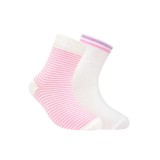 Șosete 1/2 din Bumbac Esli, model 707 (2 perechi) - Alb Roz, 24-26 (16)
