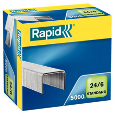 Capse 24/6 Rapid Standard, 5000 Buc/Set, Capacitate 20 Coli, Capse Rezitente, Capse Otel, Capse din Otel, Set de Capse, Set Capse Rapid, Capse Rapid S