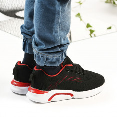 Pantofi Sport De Copii Trendy Negru cu Rosu 36 Negru cu Rosu foto