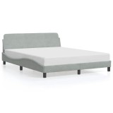 Cumpara ieftin Cadru de pat, Dover, gri deschis, 160x200 cm, catifea
