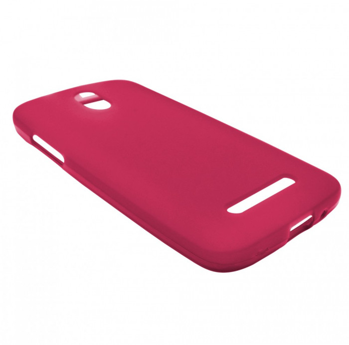 Husa silicon rosie (cu spate mat) pentru HTC Desire 500 / 506E