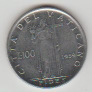 Vatican 1959 - 100 Lira foto