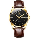 Ceas barbatesc OLEVS 6898 &ndash; Ceas Luxury Quartz, Curea Piele, Rezistent la Apă, Elegant &amp; Casual