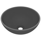 Cumpara ieftin Chiuveta baie lux, gri inchis mat, 32,5x14 cm, ceramica, rotund