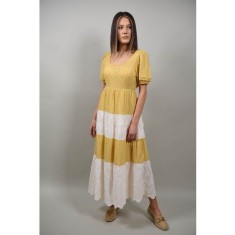 ROCHIE BOHO CHIC LUNGA CUT OUT PATTI Galben S-M