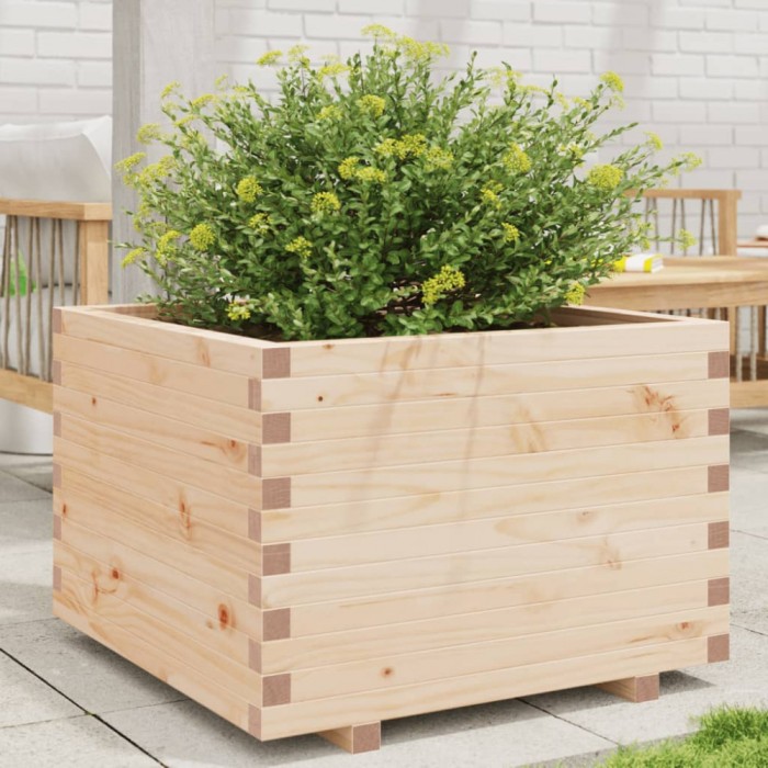 vidaXL Jardinieră de grădină, 70x70x49,5 cm, lemn masiv de pin 847363