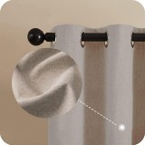 Cumpara ieftin Set 2 Draperii Blackout, 132x245 cm, Prindere pe Sina prin Inele, Bej - CN