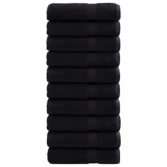 vidaXL Prosoape de m&acirc;ini premium SOLUND 10 buc. negru 50x100cm 600 gsm