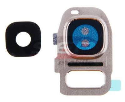 Geam camera cu Rama Samsung Galaxy S7 edge / G935 SILVER foto
