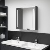 VidaXL Dulap de baie cu oglindă și LED, gri strălucitor, 62x14x60 cm 326521