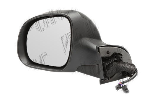 Oglinda exterioara Citroen C3 (Fc), 07.2008-12.2010, partea Dreapta, culoare sticla crom, sticla convexa, carcasa grunduita, cu incalzire, ajustare e