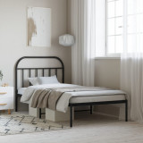 Cadru de pat din metal cu tablie, negru, 100x200 cm GartenMobel Dekor, vidaXL