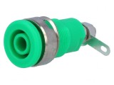 Soclu Banană 4mm Verde Nichelat 32A Pe Panou
