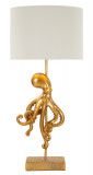 Cumpara ieftin Lampa de masa Octopus, Mauro Ferretti, 1x E27, 40W, 30.5x64.5 cm, polirasina/fier/textil, auriu