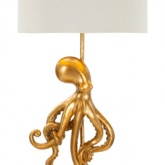 Lampa de masa Octopus, Mauro Ferretti, 1x E27, 40W, 30.5x64.5 cm, polirasina/fier/textil, auriu