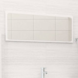 Oglinda de baie, alb extralucios, 90x1,5x37 cm, PAL GartenMobel Dekor, vidaXL