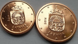 Set 1, 2 cents 2014 Letonia, unc, km#150-151, Europa