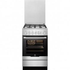 Aragaz pe gaz Electrolux EKG51351OX, 4 arzatoare gaz, cuptor gaz, grill, curatare catalitica, 50 cm, inox foto