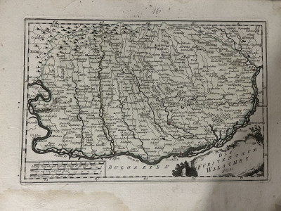 Harta veche color Tara Romaneasca 1789 Von Reilly foto