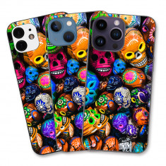 Husa Apple iPhone X Silicon Gel Tpu Model Halloween Cranii Colorate foto