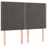 Cumpara ieftin Tablie de pat gri inchis 144x5x118/128 cm catifea