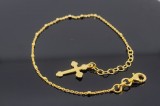 Cumpara ieftin Bratara Argint 925 Placata cu Aur Sacred Grace , Design Minimalist cu Cruce