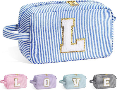 LIFE Personalizat Mare Cute Roz Machiaj Geantă - Inițial Cosmetic Travel Bag Lar foto