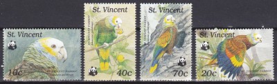 DB1 Fauna Pasari St. Vincent WWF 4 v. MNH foto