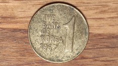 R10 Korea / Coreea de Sud - moneda de colectie exotica - 1 won 1967 - foarte greu de gasit