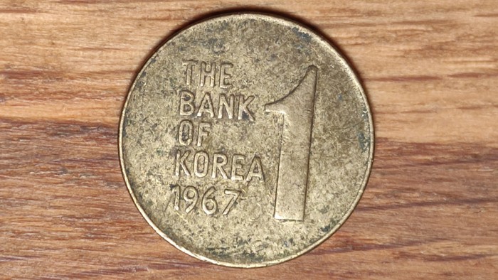 R10 Korea / Coreea de Sud - moneda de colectie exotica - 1 won 1967 - foarte greu de gasit