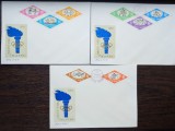 3 FDC ROMANIA - JOCURILE OLIMPICE DE LA TOKIO 1964 - SERIE COMPLETA NEDANTELATA, Romania de la 1950, Sport