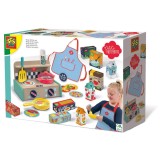 Mega set bucatarie cu aragaz din lemn si accesorii, SES Creative