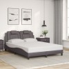 VidaXL Cadru de pat cu tăblie, gri, 140x200 cm, piele ecologică 3208099