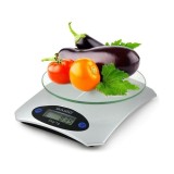 Cantar de bucatarie, cu precizie mare de cantarire, din plastic si sticla, capacitate maxima de cantarire 5 kg, gri